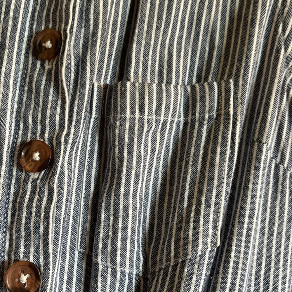 Japna cotton striped tie button zip up front jumper with pockets size small - Picture 5 of 11